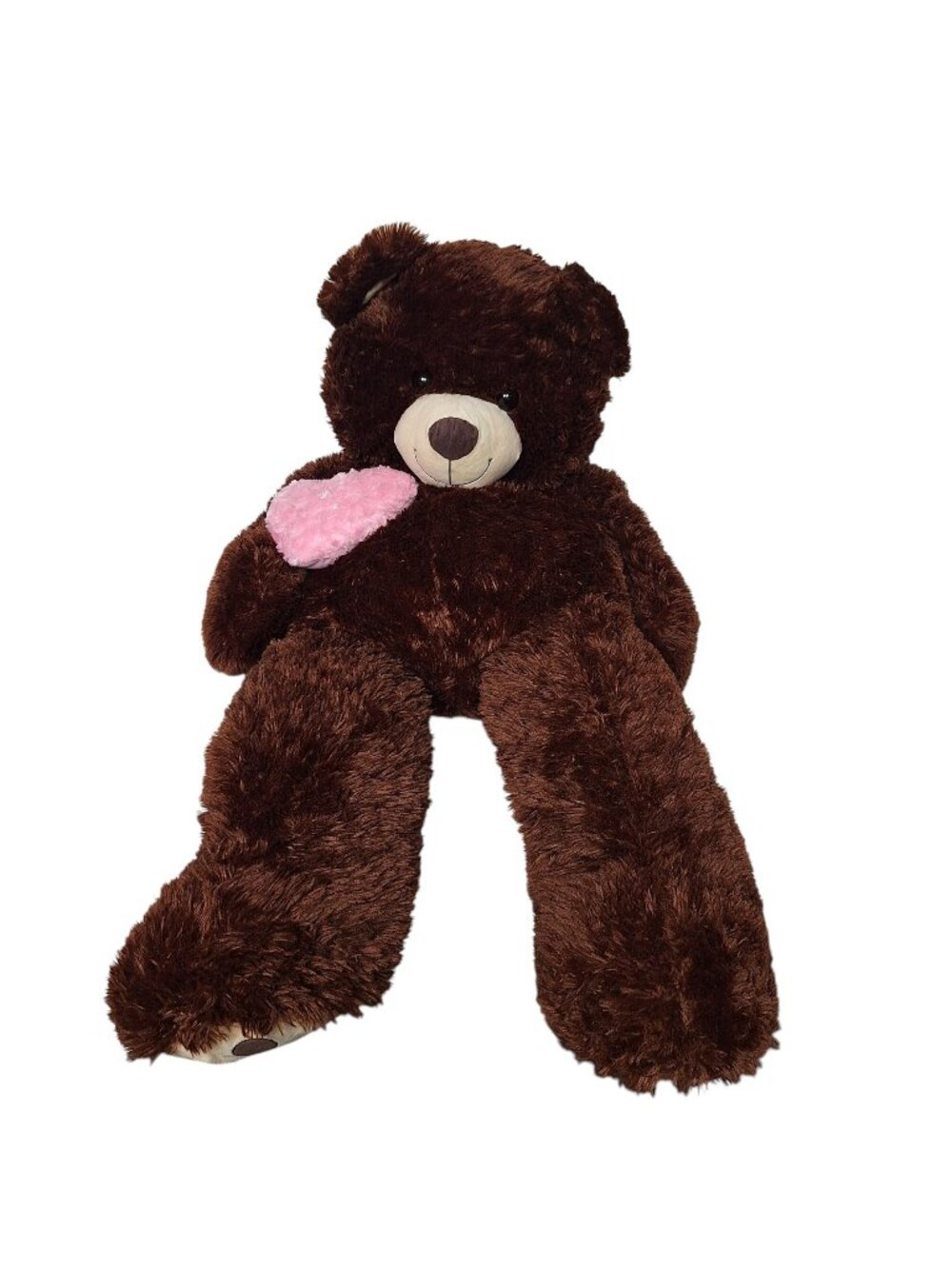 Walmart Dream Plush Brown Teddy Bear Pink Heart Stuffed Animal Jumbo 50"